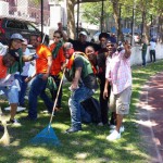 Volunteers cleaning up Wingate Park