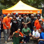 Local 79 volunteers help the Friends of Wingate Park with cleanup of park