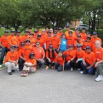 Group shot of Local 79 park cleanup volunteers