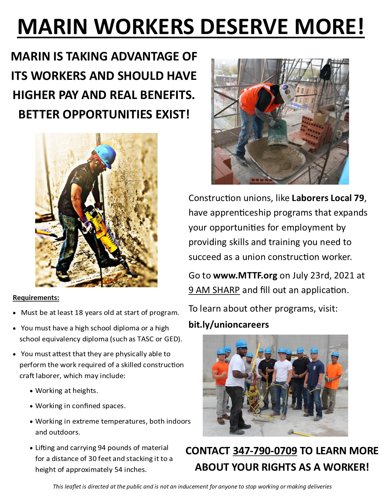 Marin Workers Deserve Better Construction & General Building Laborers