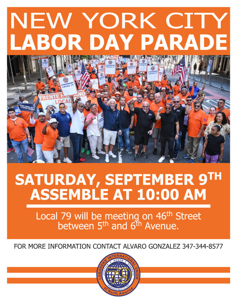 Annual Labor Day Parade 2023 Saturday, September 9, 2023 at 1000 am Construction & General